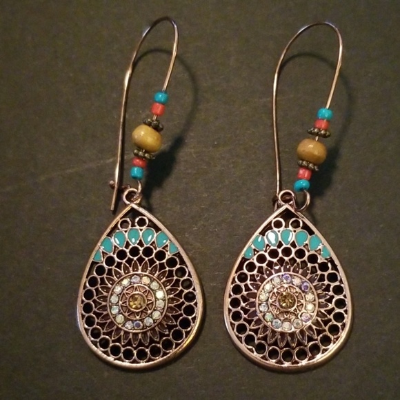 Copper Boho Earrings - Picture 2 of 3